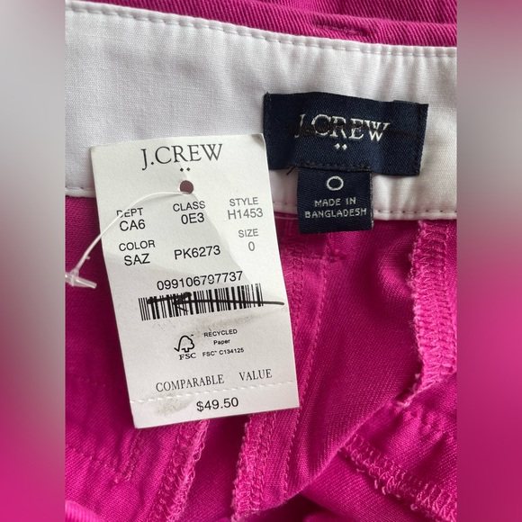 New J.Crew Women Chino Pink Shorts Size 0 - Picture 4 of 8